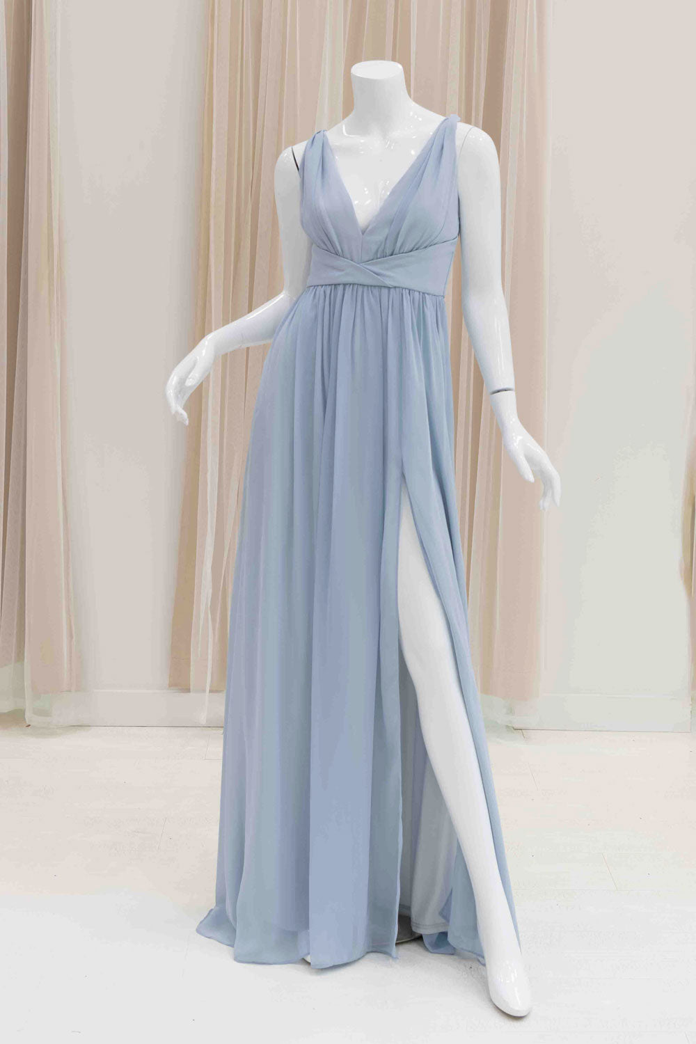 Maternity Friendly Baby Shower Dress in Baby Blue