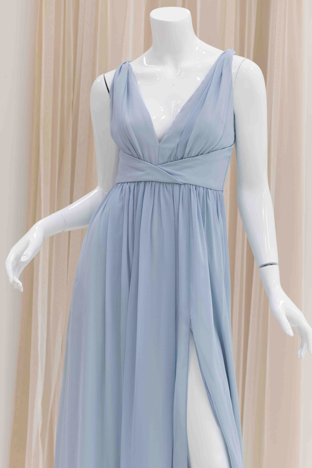 Baby Blue Chiffon Maxi Dress