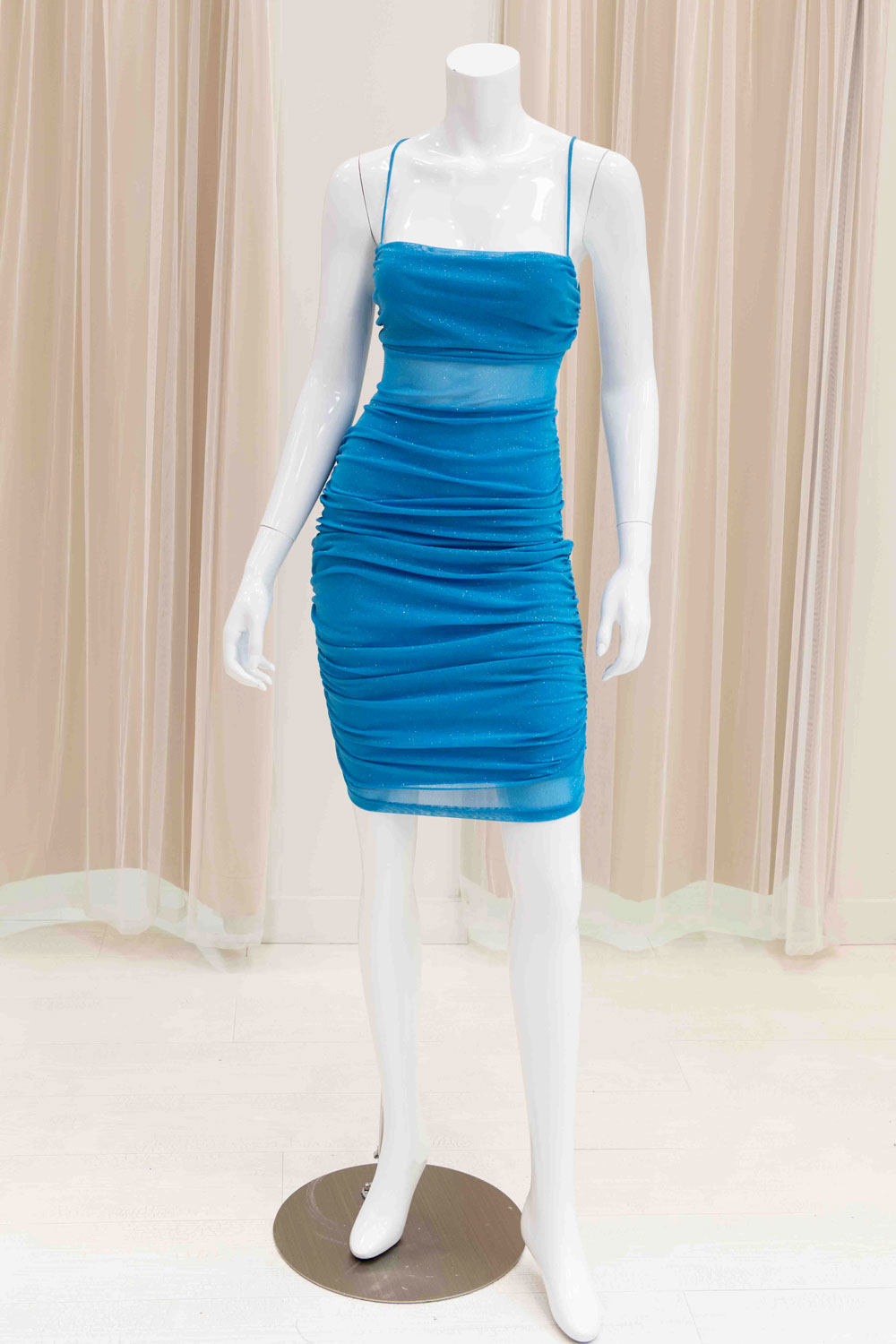 Aqua Blue Party Tie Back Dress