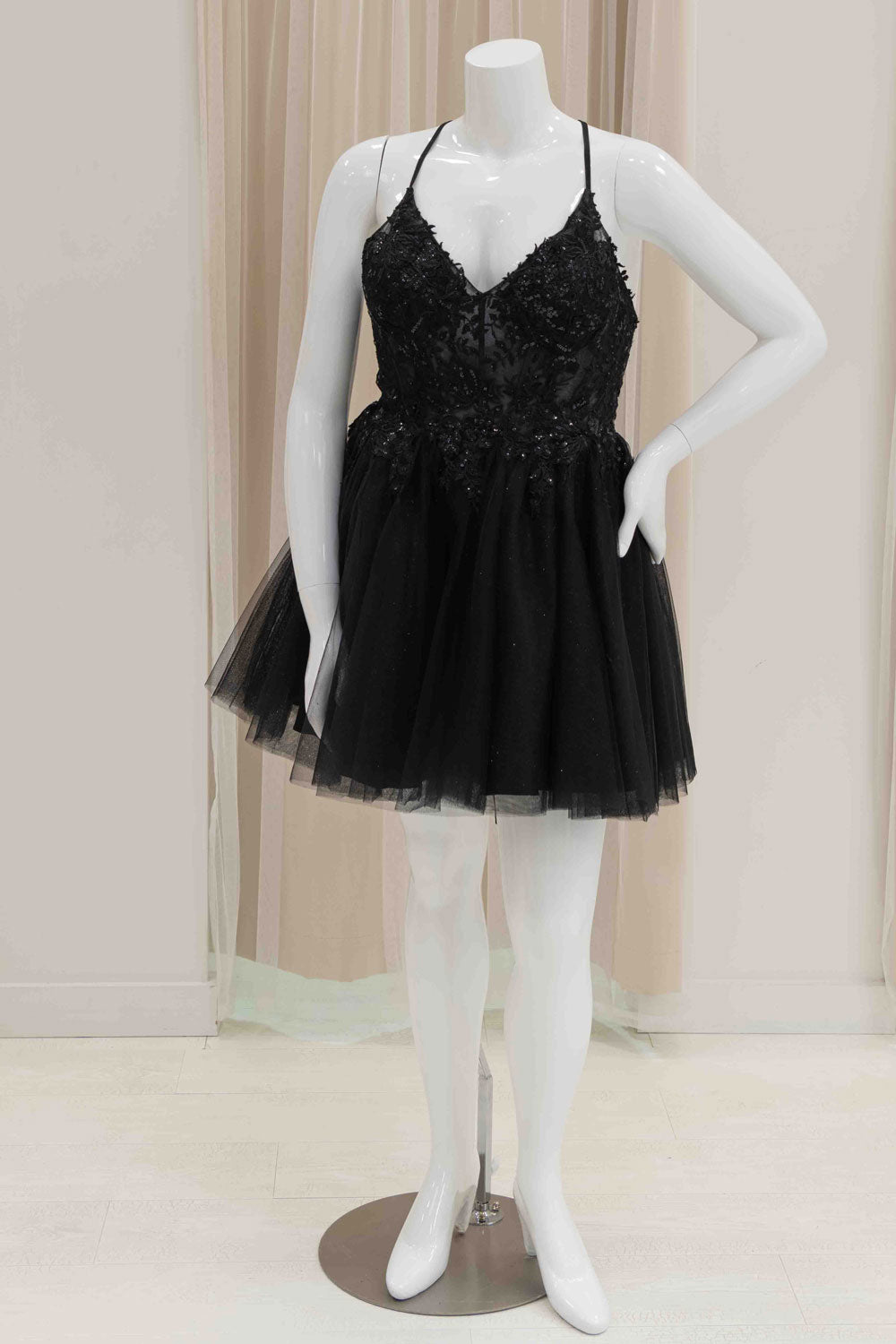 Short Tulle Formal Dress for Sweet 16 in Black 