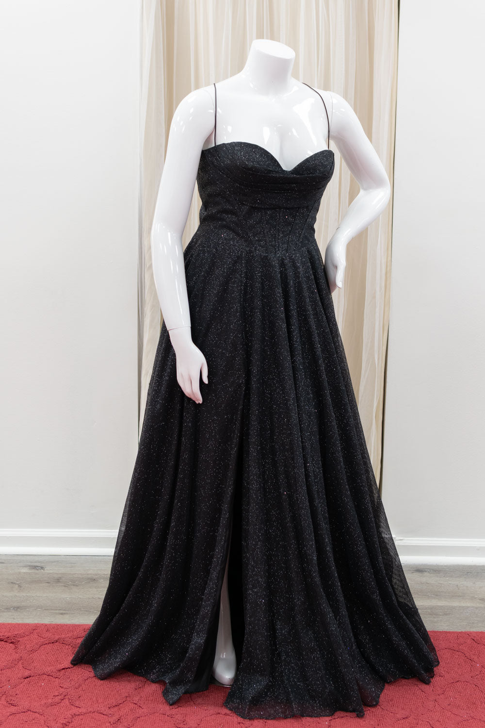 Corset Glitter Ball Gown in Black