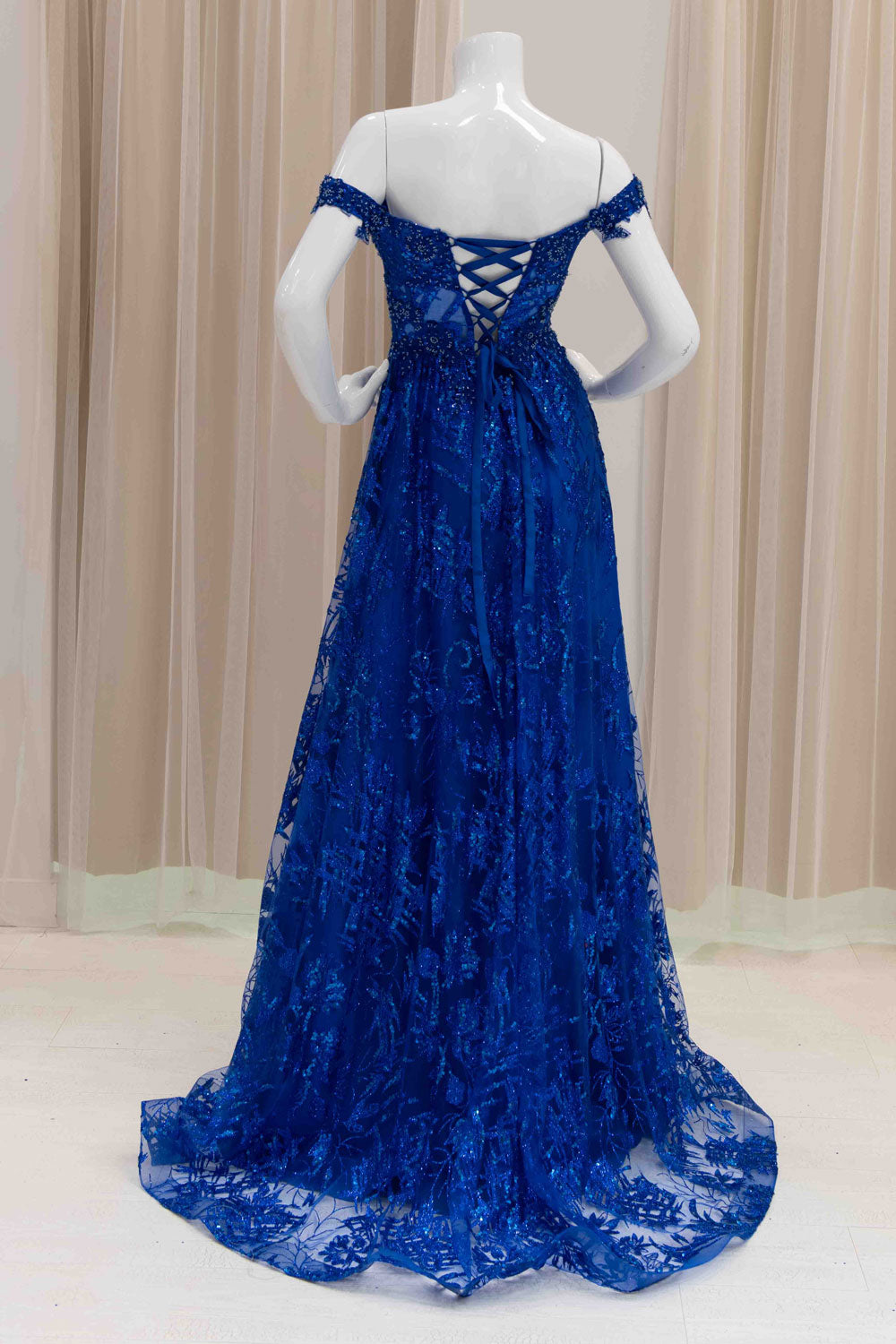 Royal Blue Glitter Prom Dress