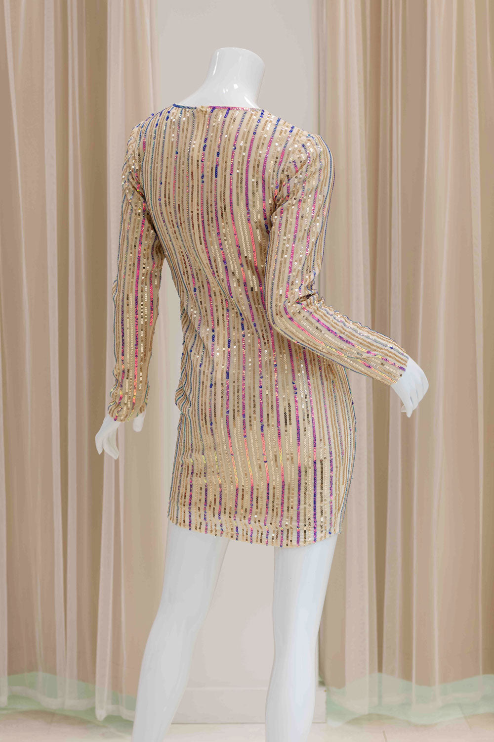 Long Sleeve Sequin Mini Dress