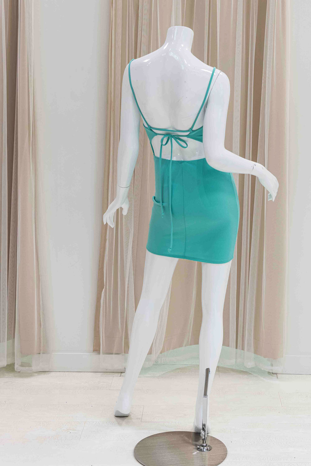 Tie Back Party Dress in Mint Green