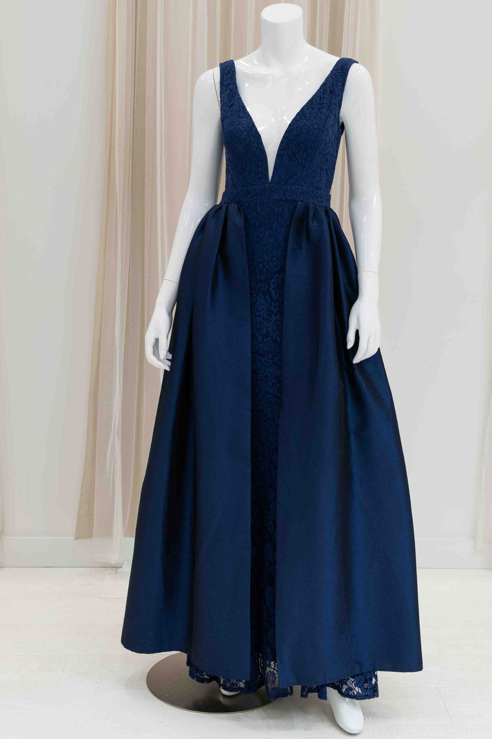 Simple Lace Evening Gown with Overskirt for MOB