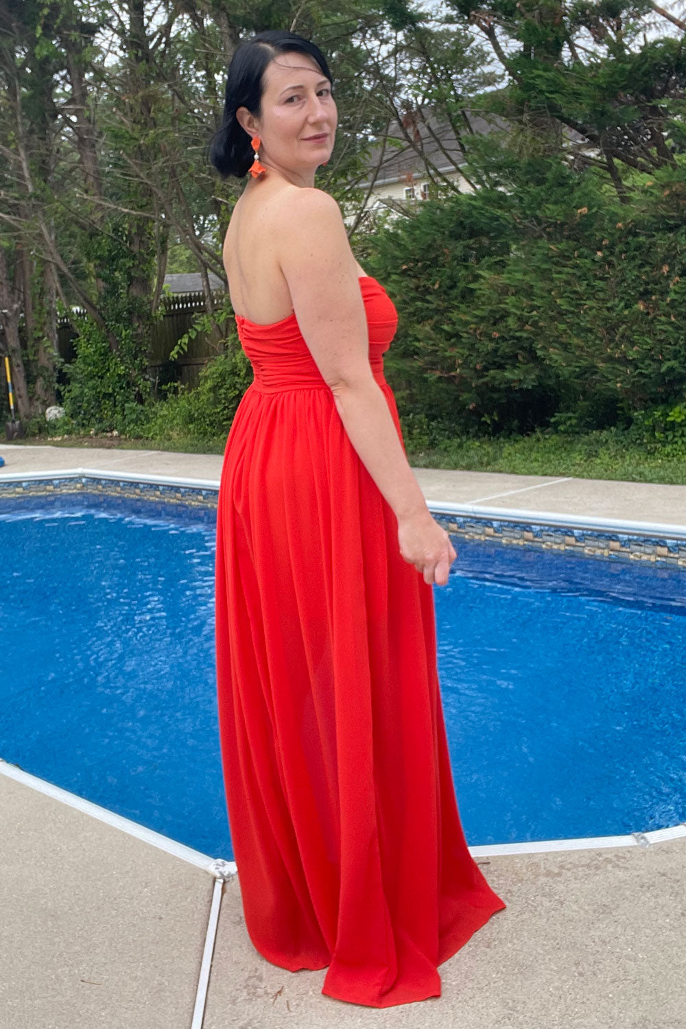 Chiffon Dress in Orange