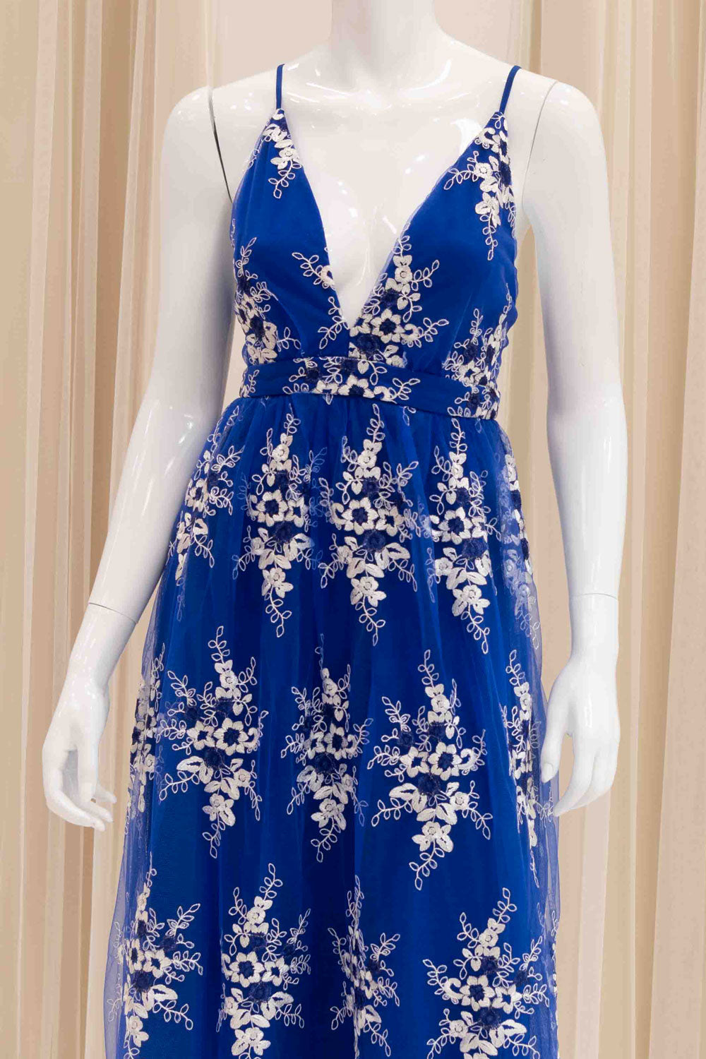 Mesh Maxi Sun Dress in Royal Blue