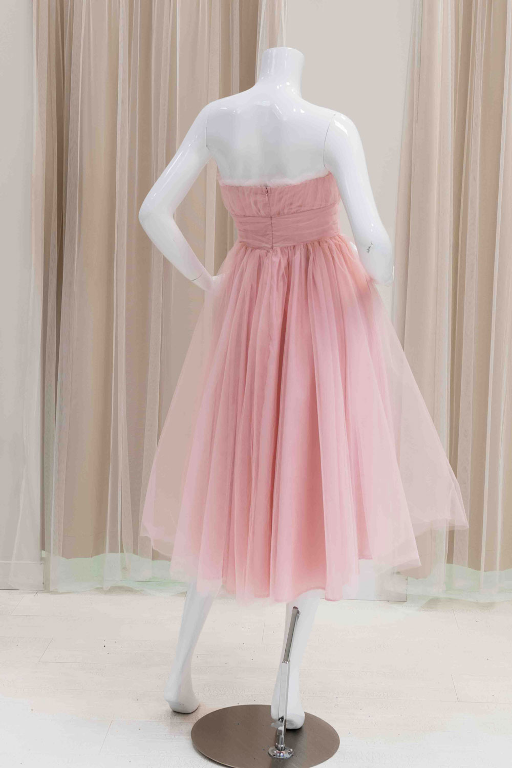 Vivianna Tulle Midi Dress in Pink