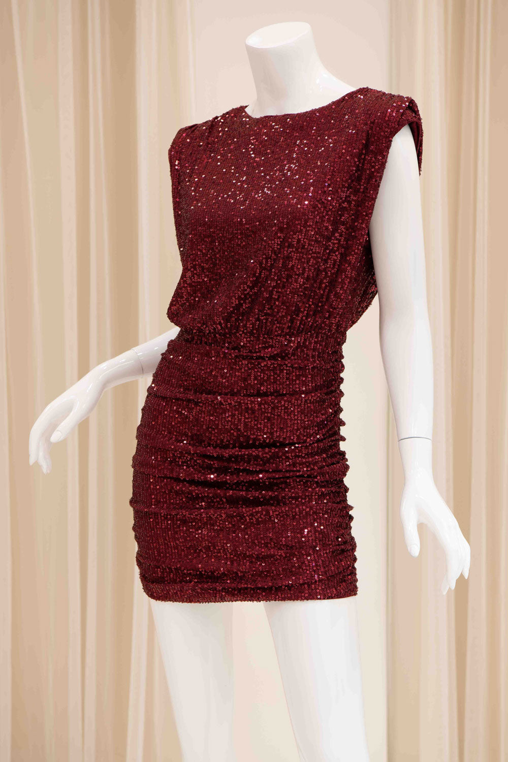 Burgundy Sequin Cocktail Dress