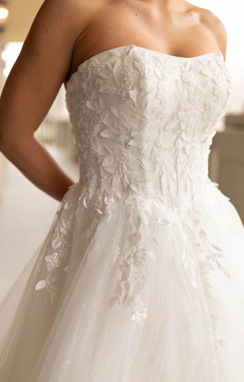 Katherine Strapless Wedding Gown in White