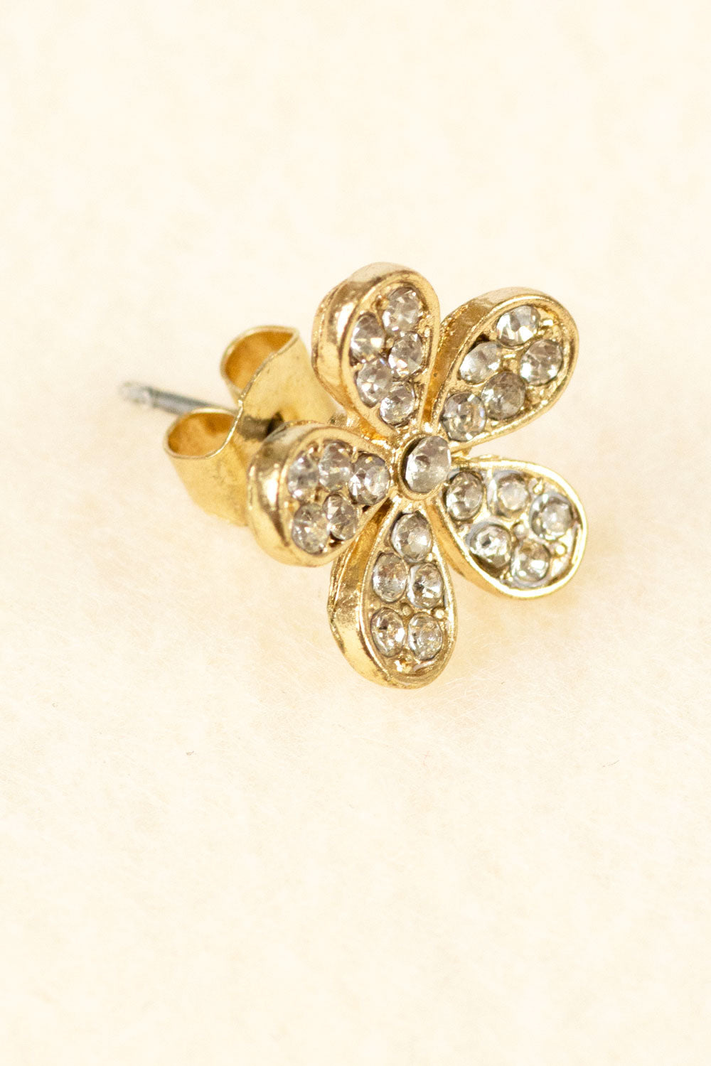 Small Flower Stud Rhinestone Earrings