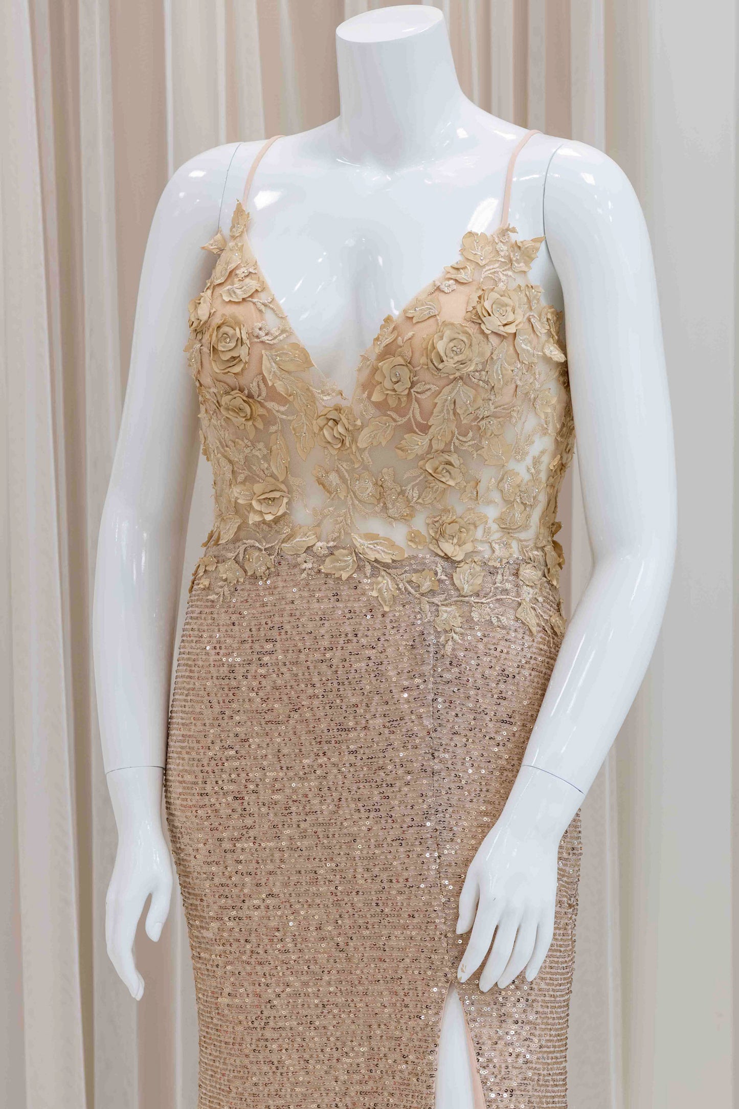 Florence Sequin Evening Gown in Gold