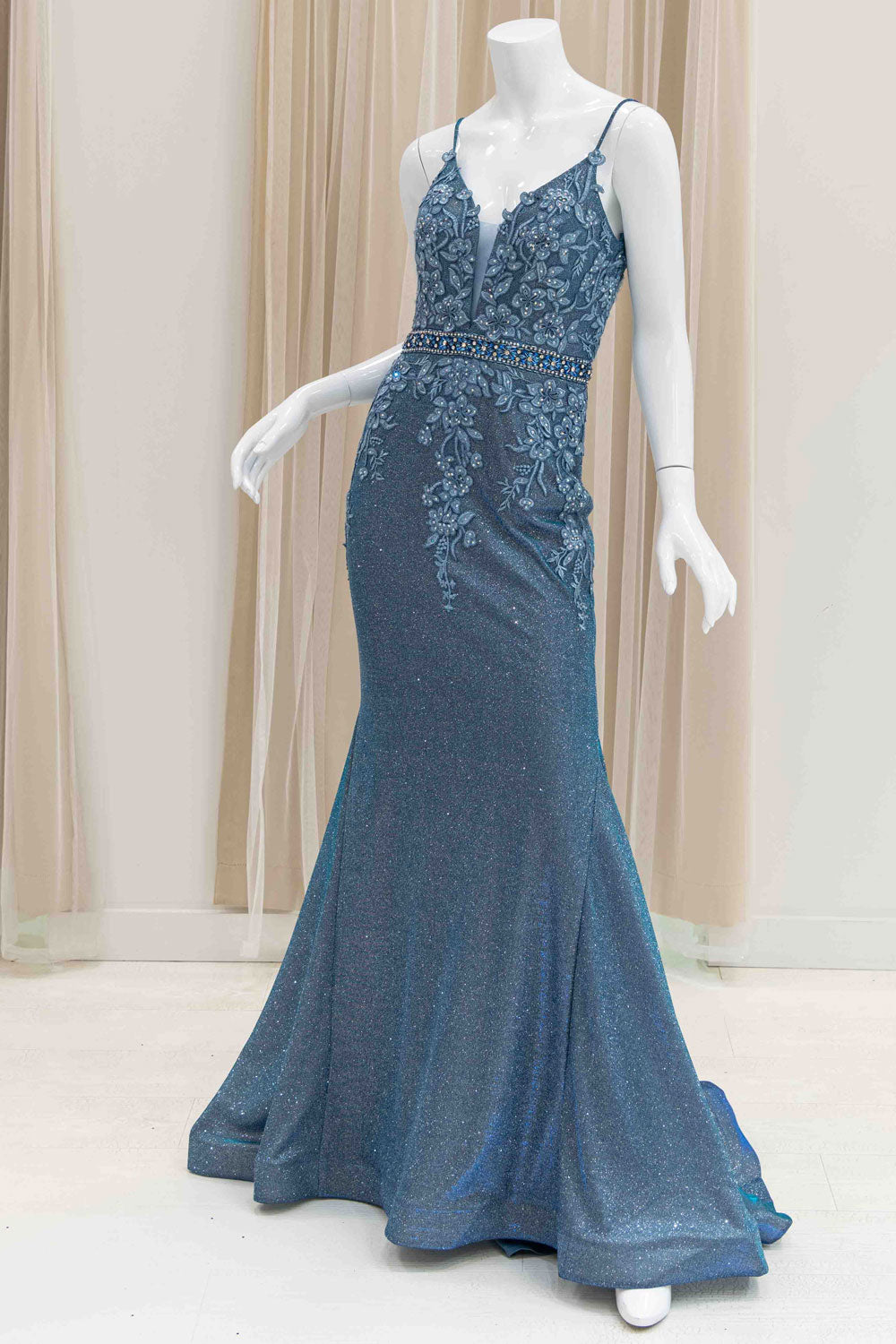 Mother Of The Quinceanera Dress in Slate Blue