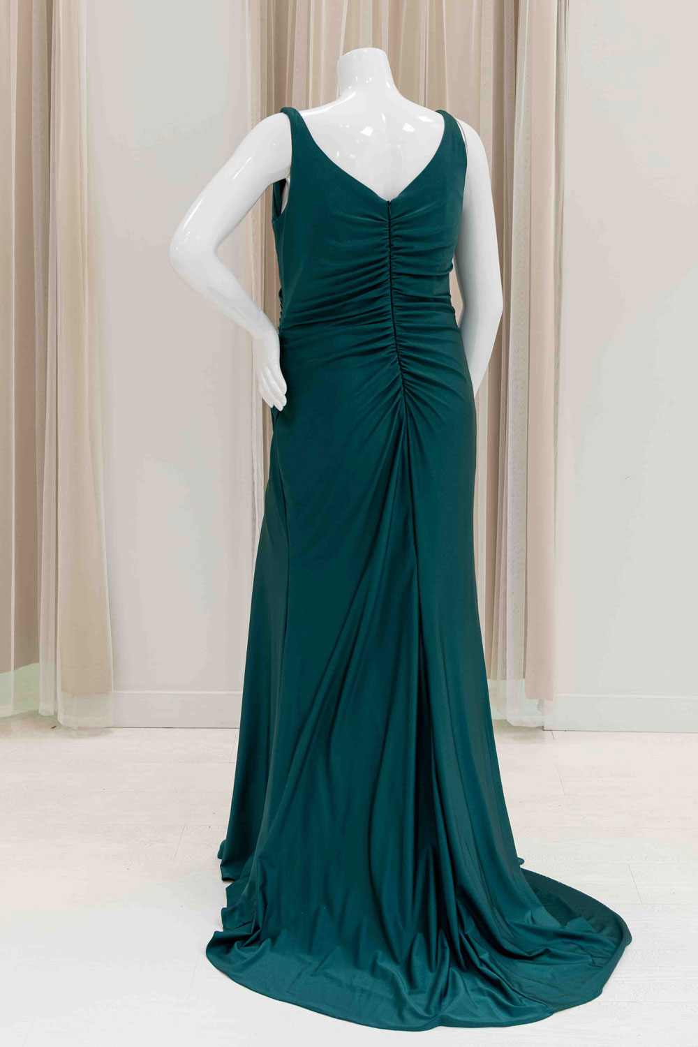 Green Bridesmaids Dress with Slit Plus Size