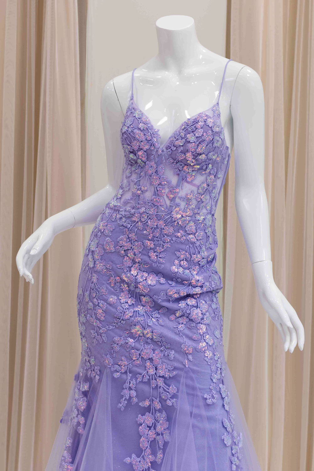 Lavender Mermaid Prom Dress
