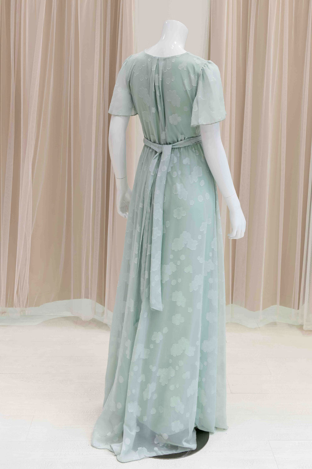 Spring Garden Wedding Guest Maxi Dress in Sage Green