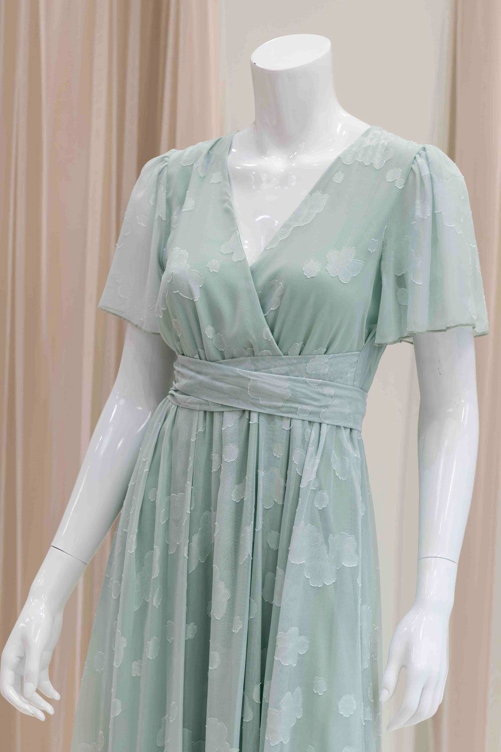 Bohemian Wrap Dress in Sage Green