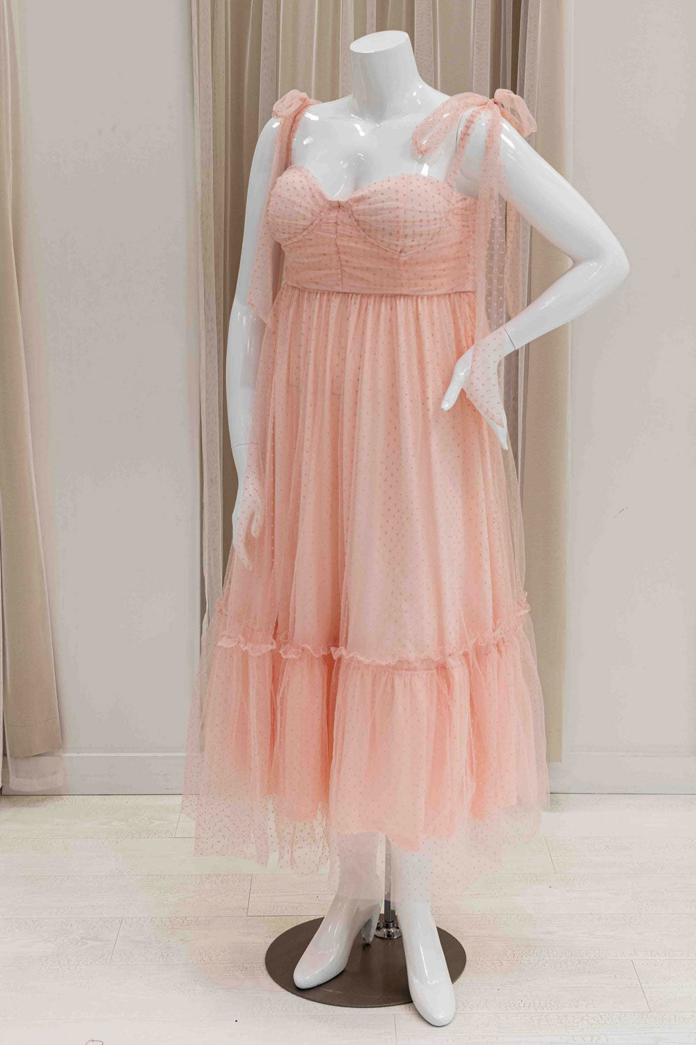Plus Size Tulle Midi Dress in Pink