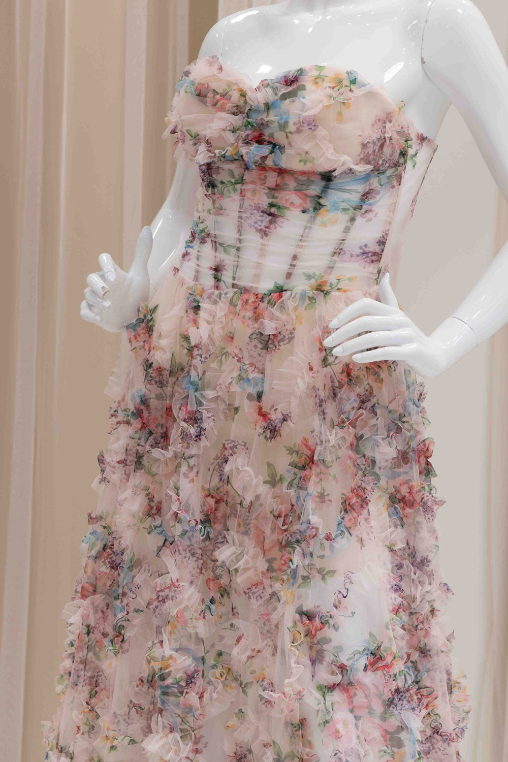 Sweet Ruffled Summer Formal Dress
