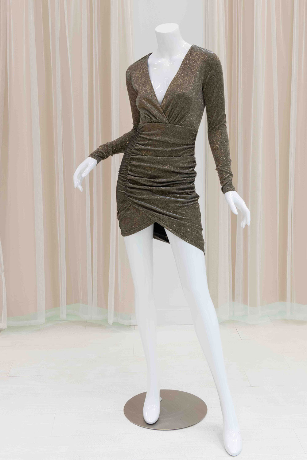 Long Sleeve Glitter Christmas Dress