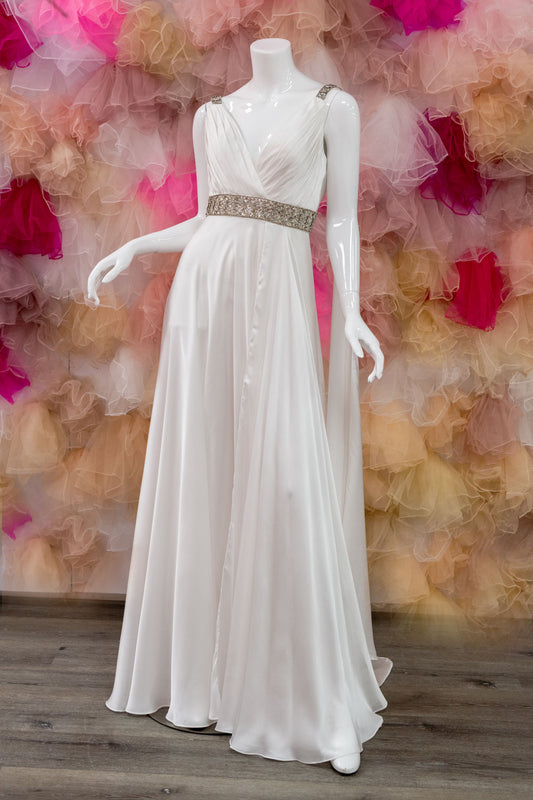 Sexy Satin Grecian Style Wedding Dress