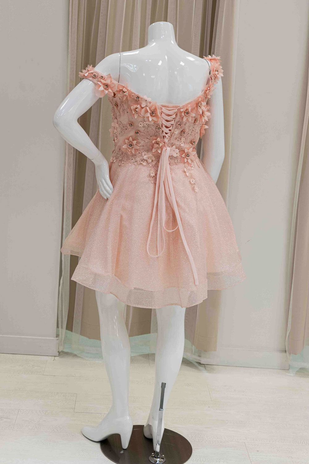 Tie Back Short Formal Dress in Pink