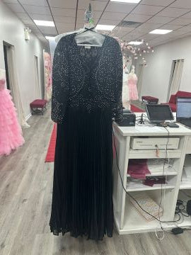 Antonia Pleated Dress and Bolero Set in Black
