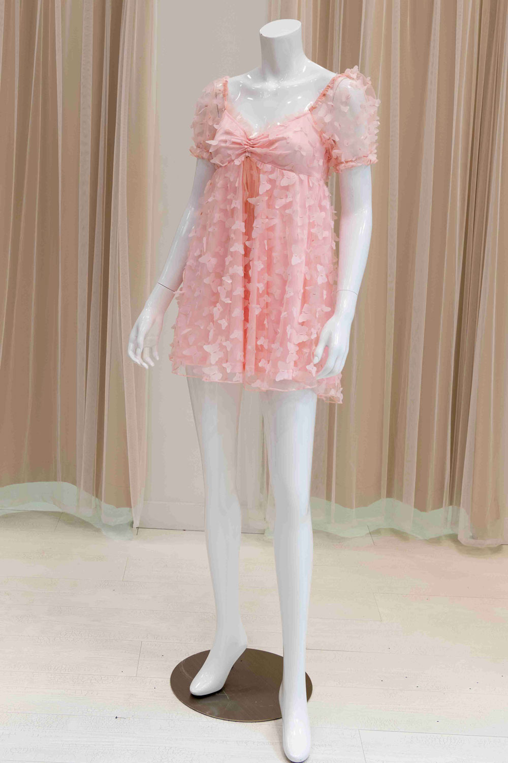 Baby Doll Butterfly Mini Dress in Pink
