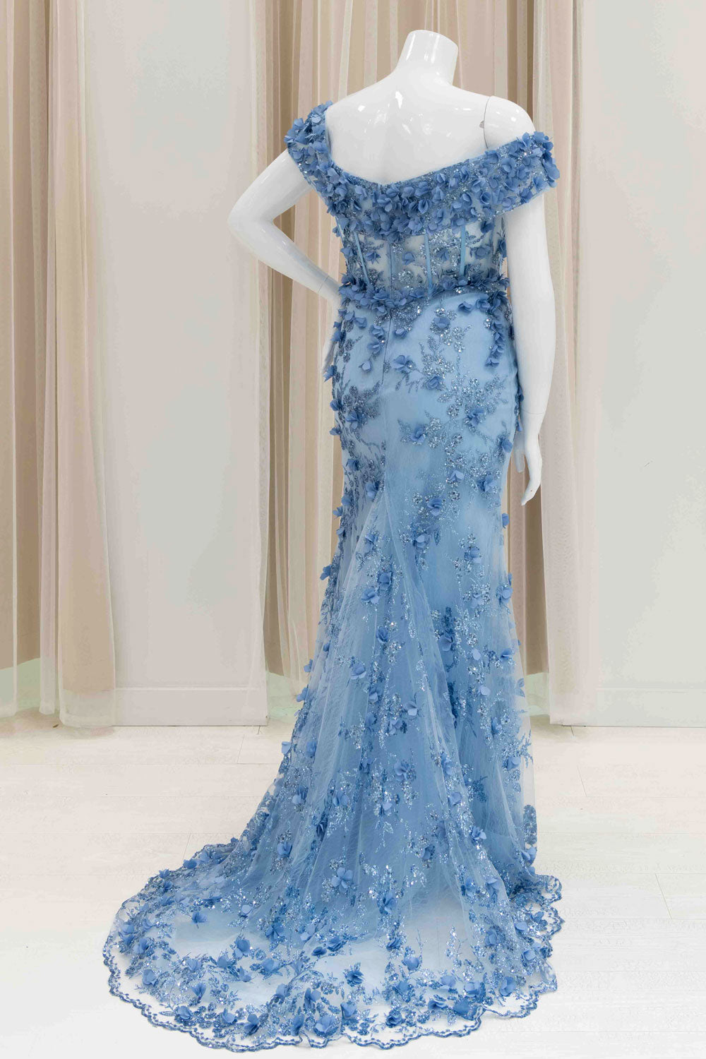 3D Flower Evening Gown for Pageant