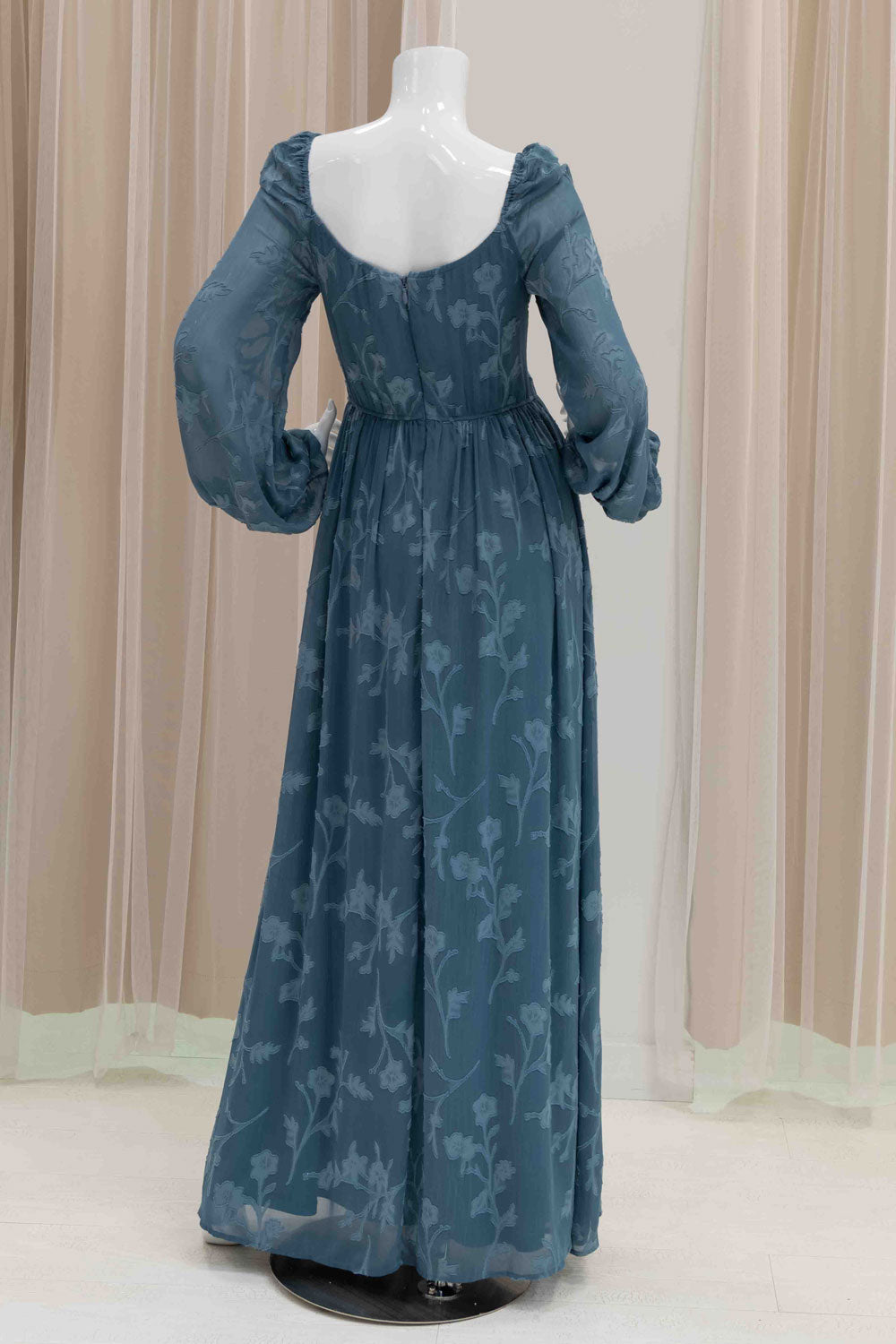 Fall Wedding Guest Dress in Slate Blue