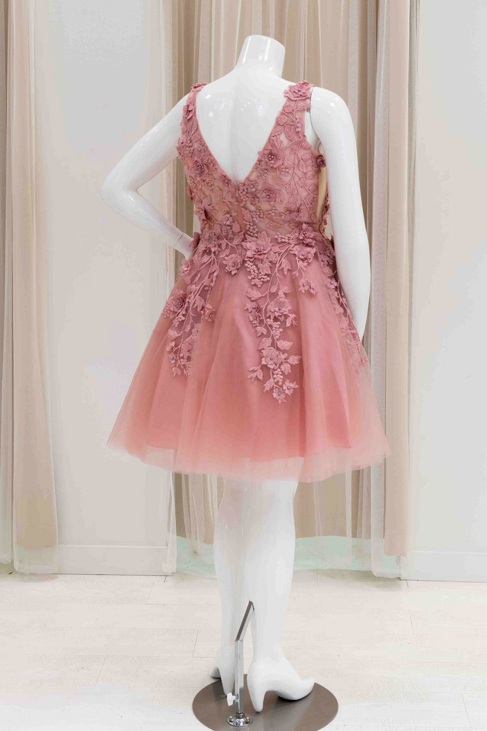 Short Fit and Flare Dress in Pink