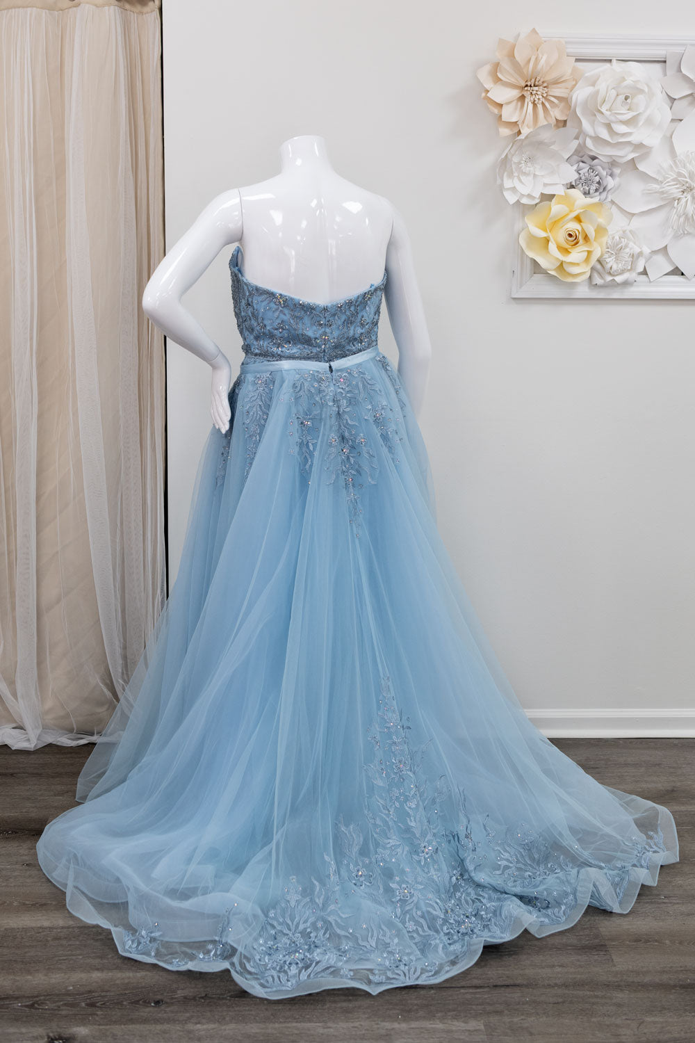 Enchanted Baby Blue Ball Gown with Overskirt