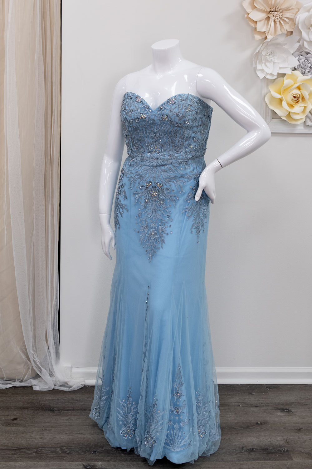 Baby Blue Prom Gown with Overskirt