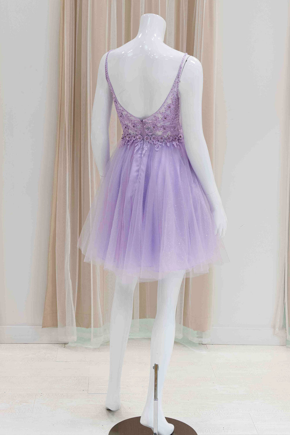 Short Purple Fancy Party Dress