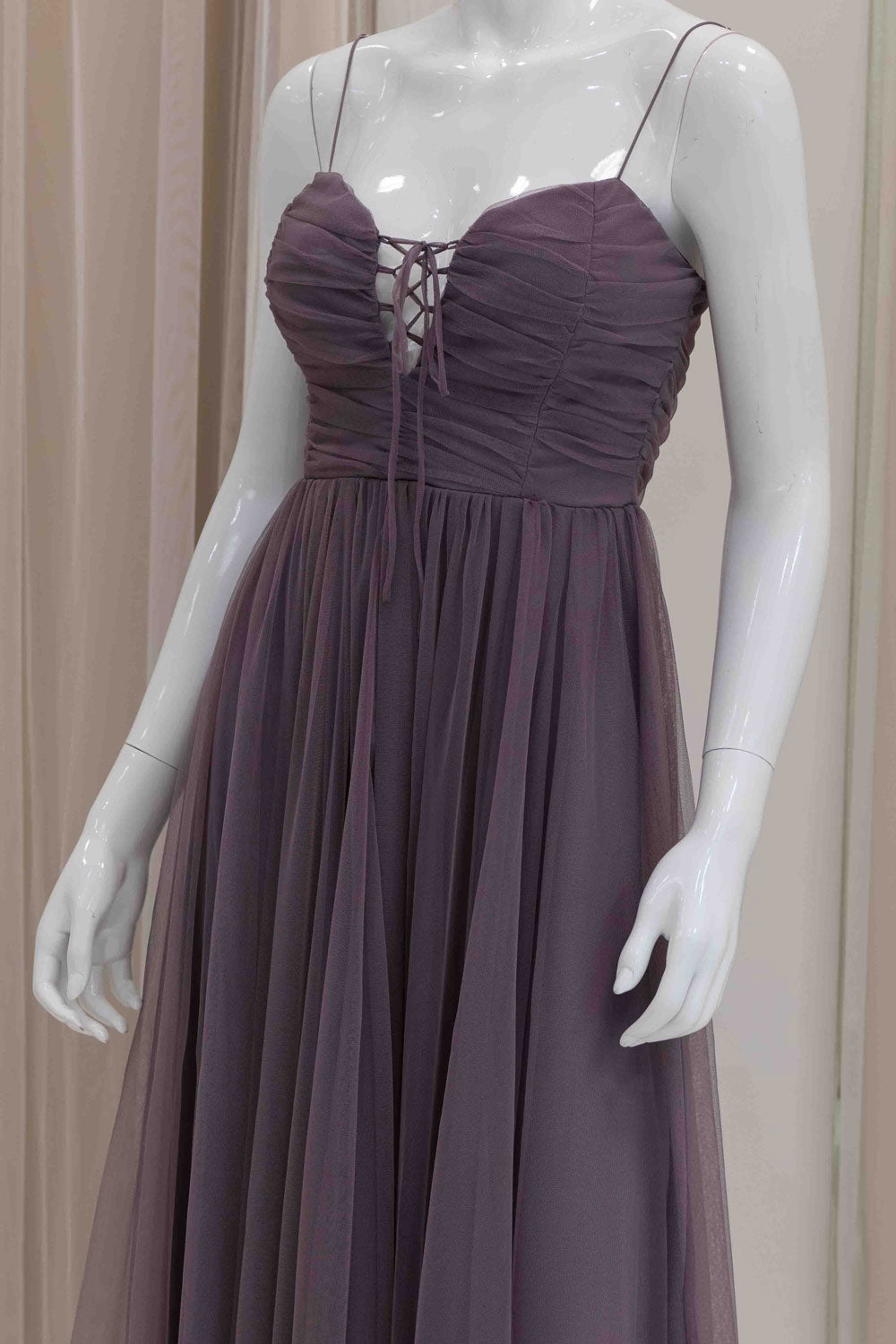 Simple Tulle A-line Gown in Lavender