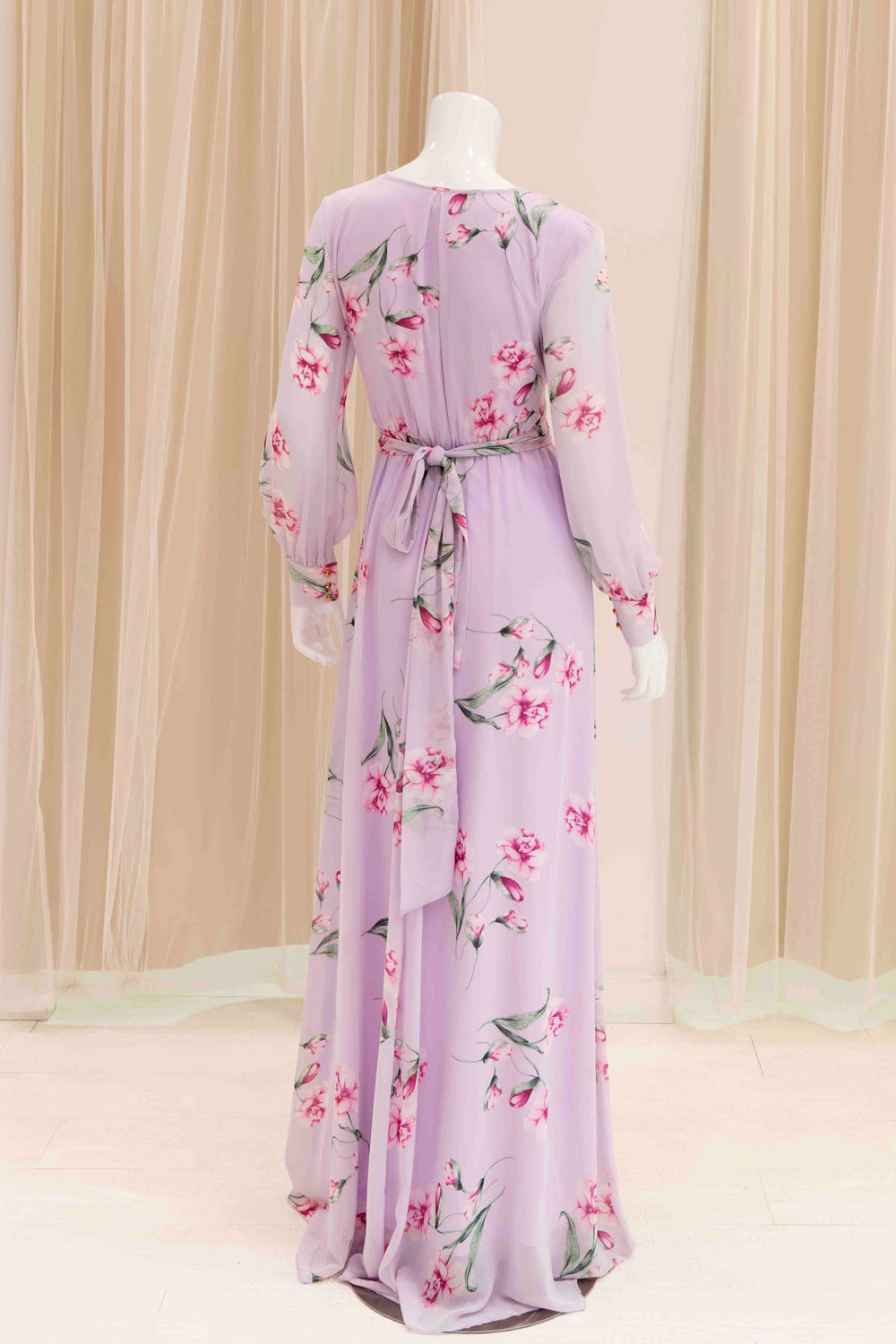 Chiffon Garden Wedding Guest Dress in Lavender