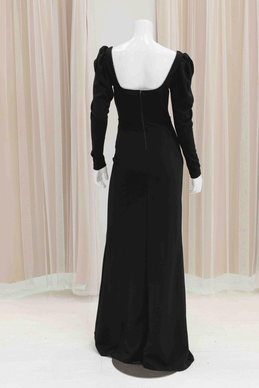 Black Long Sleeve Dress for Wedding Guest