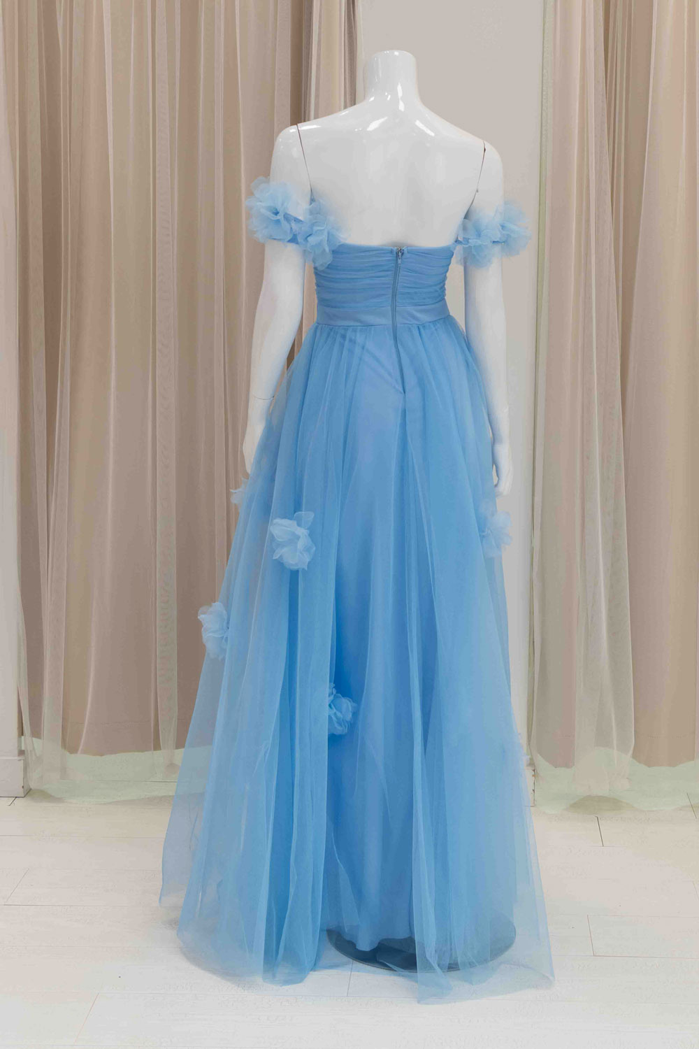 Simple Tulle Ball Gown With Slit