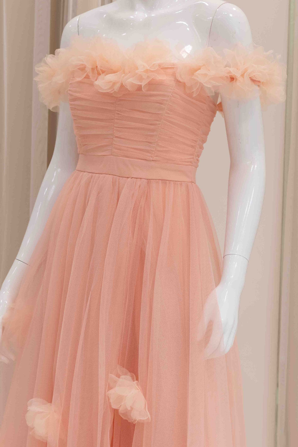 Tulle Prom Gown in Peach