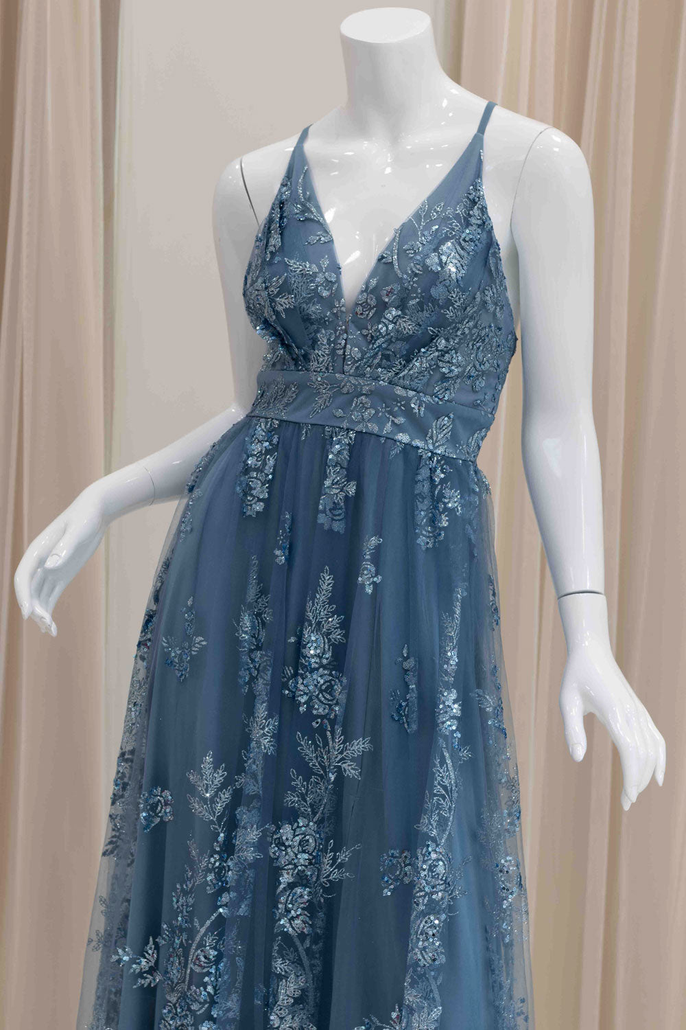 Fancy Sun Dress in Slate Blue