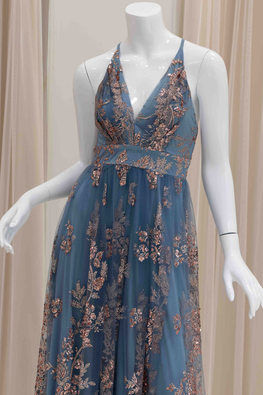 Simple Glitter Prom Dress
