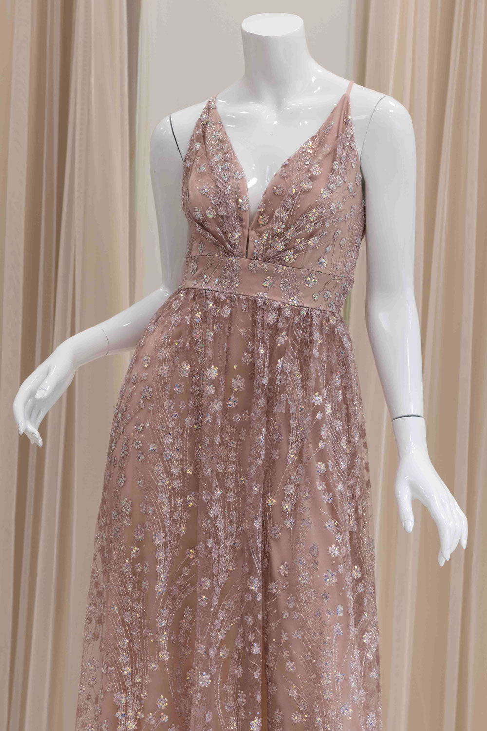 Mauve Sparkly Prom Dress