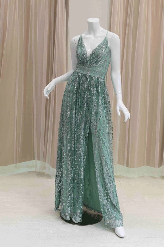 Sage Green Glitter Maxy Dress