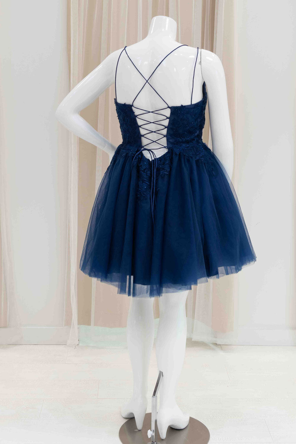 Short Cocktail Dress for 8th Grade Dance in Navy Blue