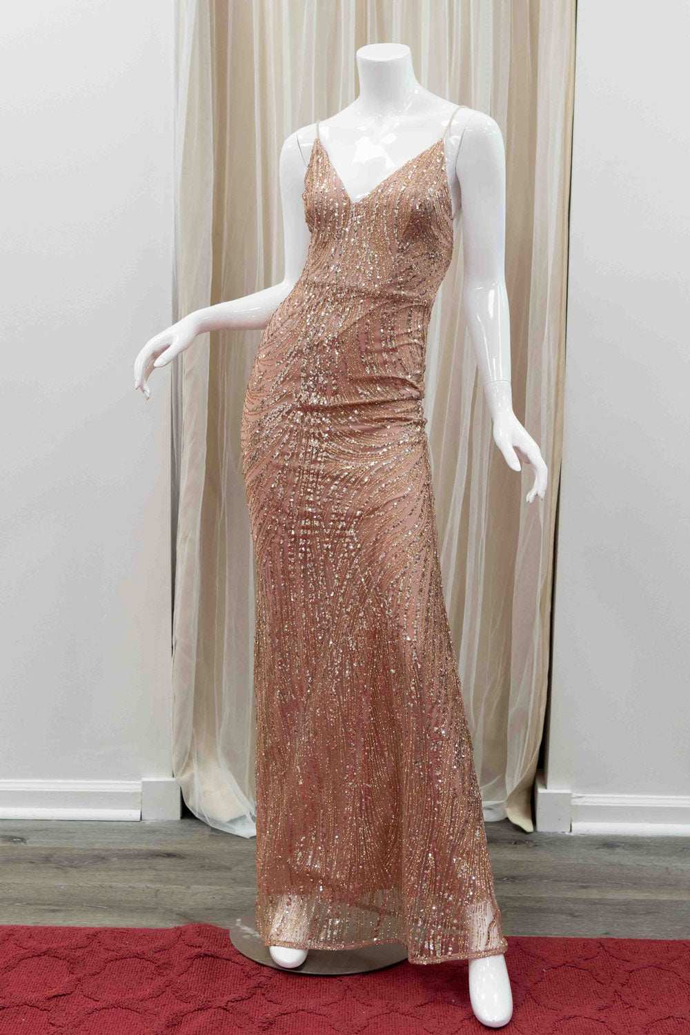 Rose-old-Glitter-Evening-Gown