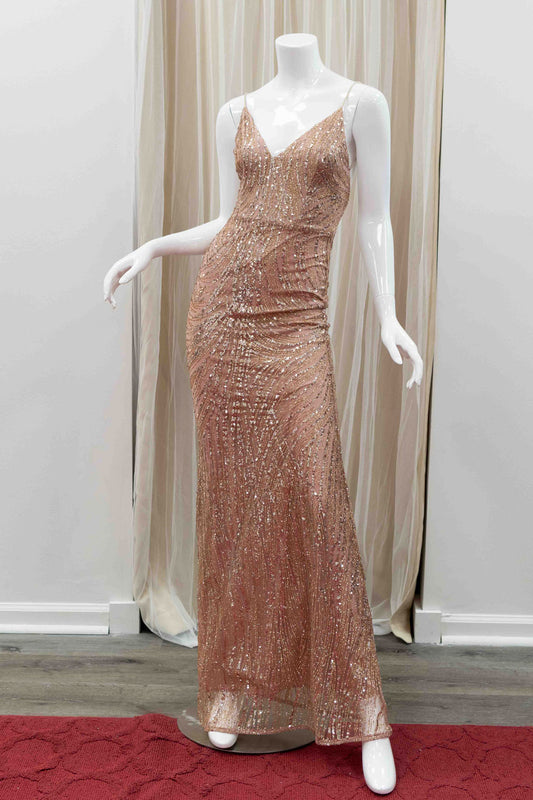 Rose-old-Glitter-Evening-Gown