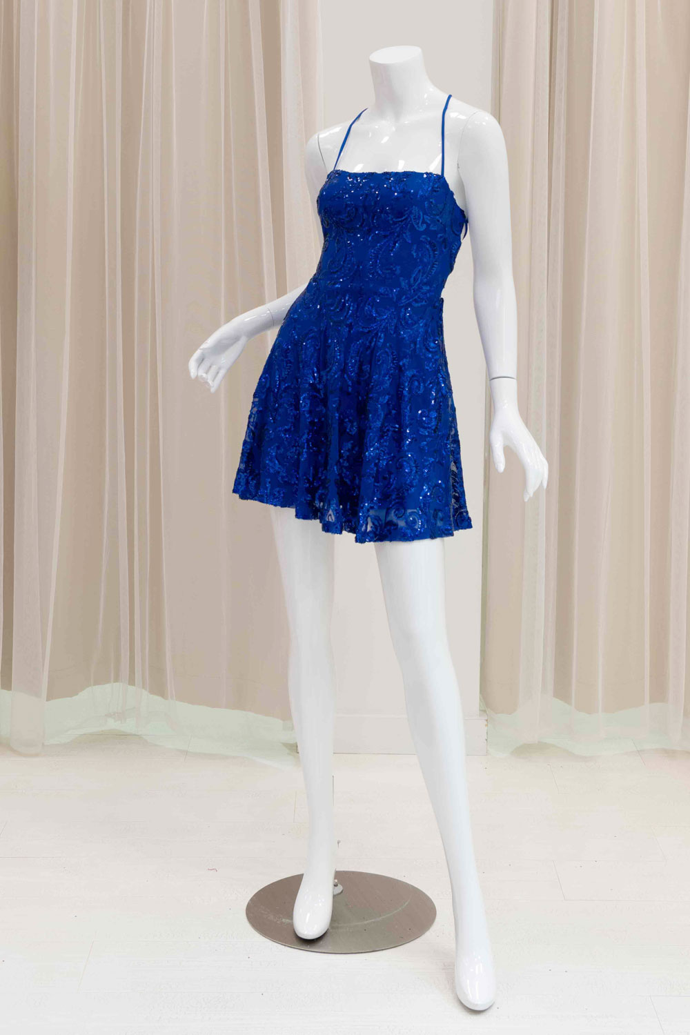 Royal Blue Tie Back Cocktail Dress