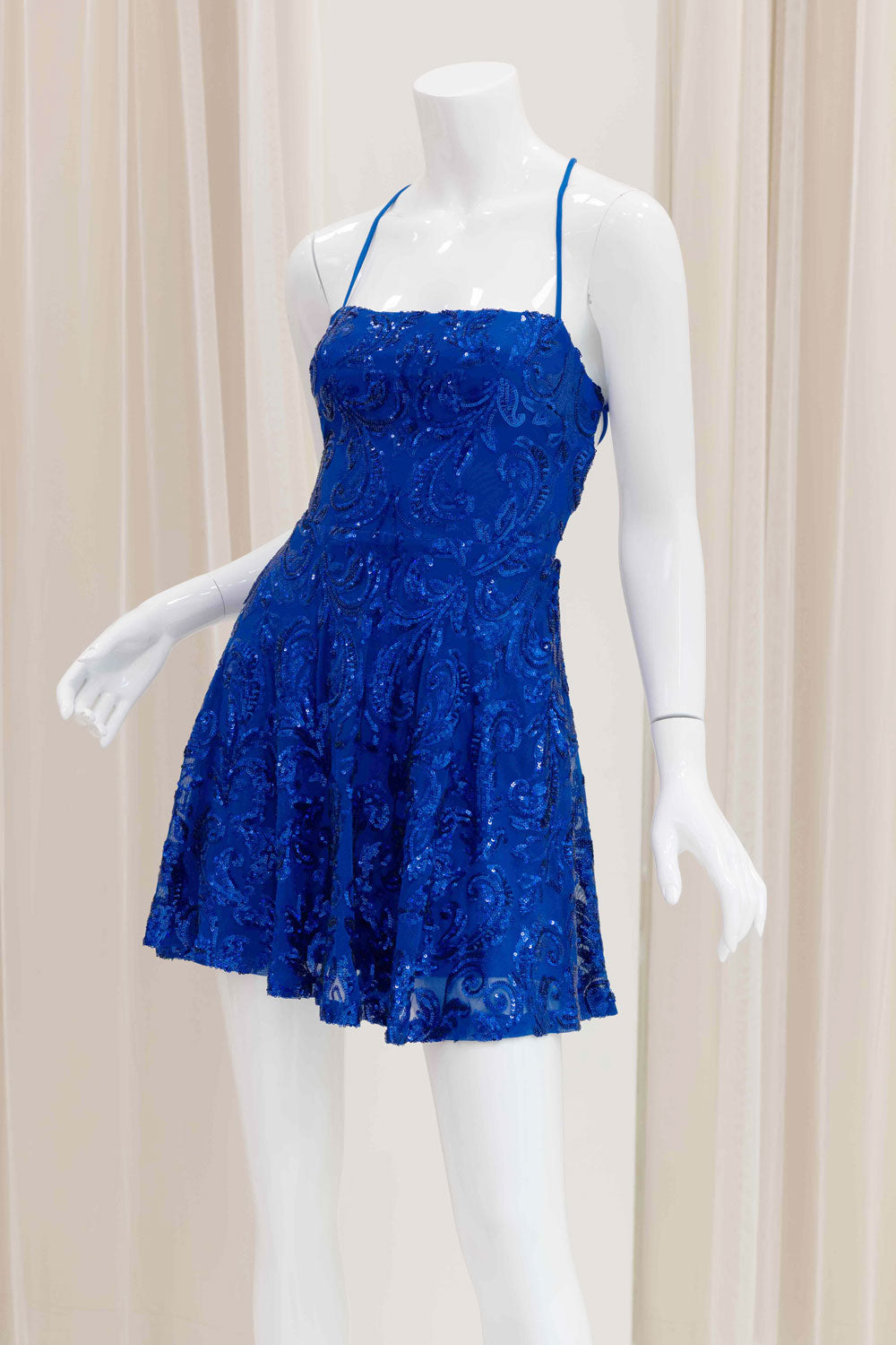 Royal Blue Fit and Flare Homecoming Dress