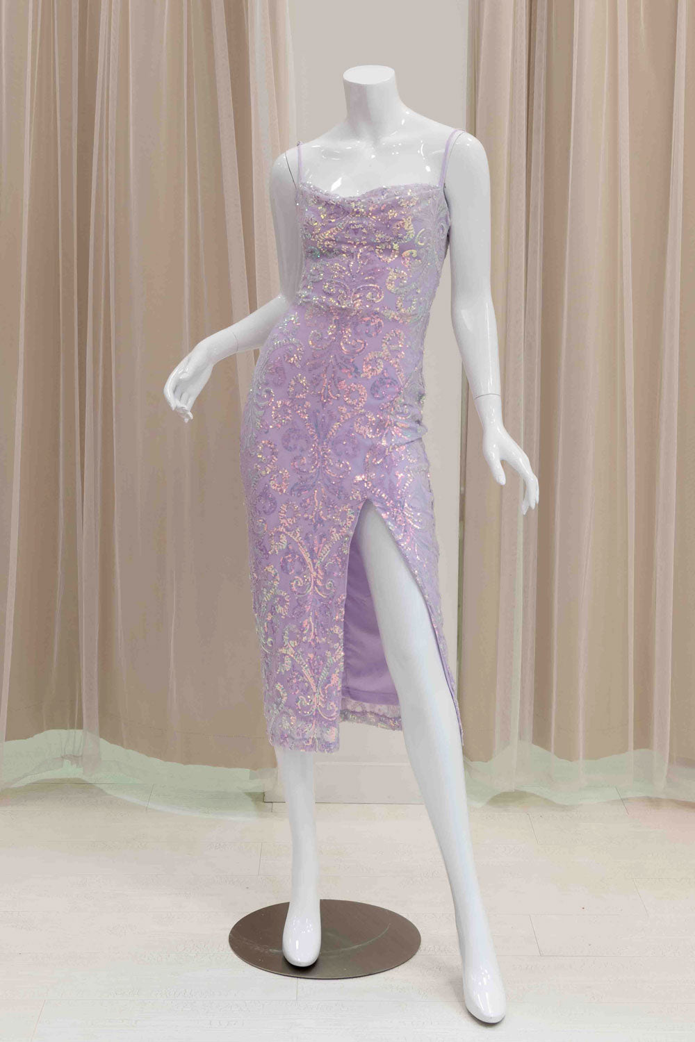 Sequin Cocktail Dress in Lavender