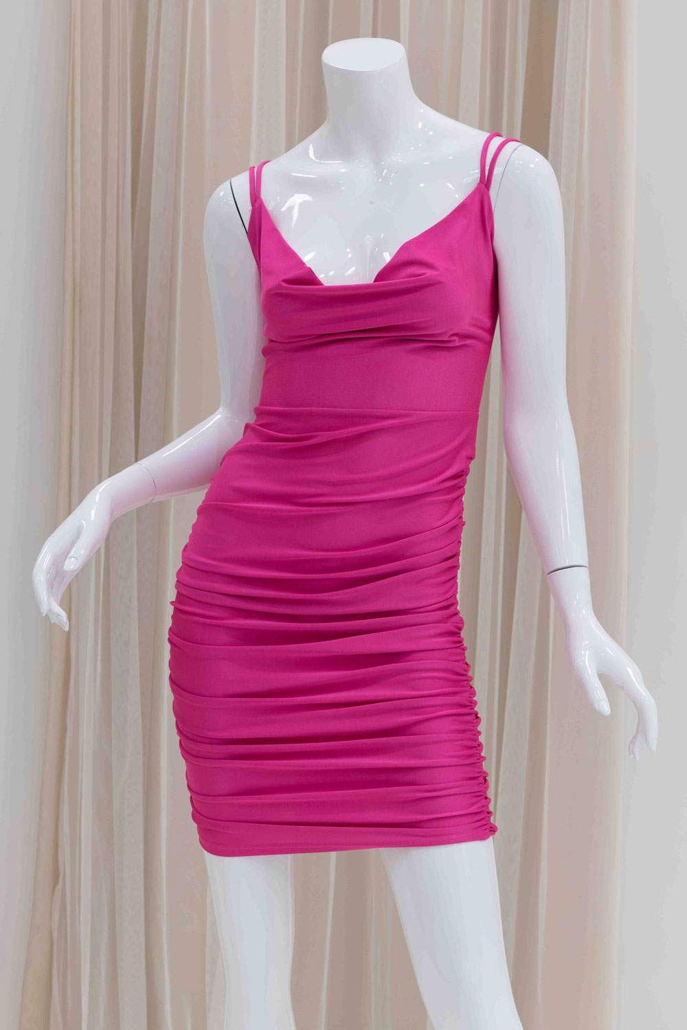 Hot Pink Stretch Mini Dress 
